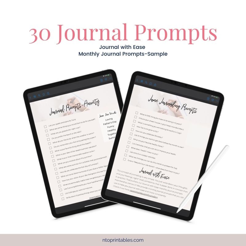 Monthly Journaling Prompts