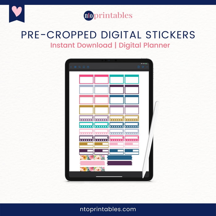 Pre-cropped digital planner stickers